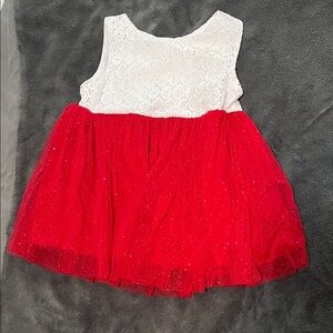 Red and White Lace Dress